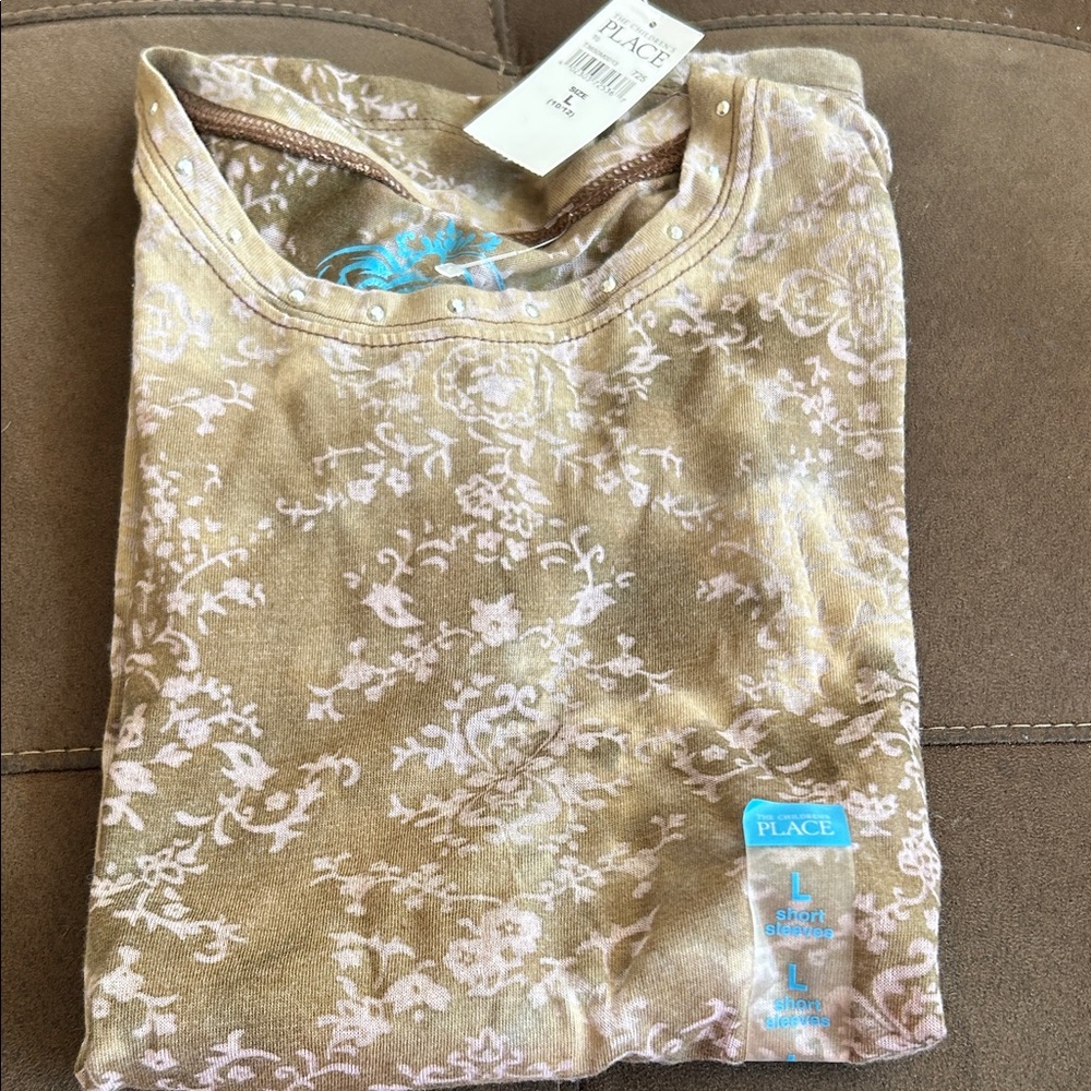 The Children's Place Tan and Cream Floral Top